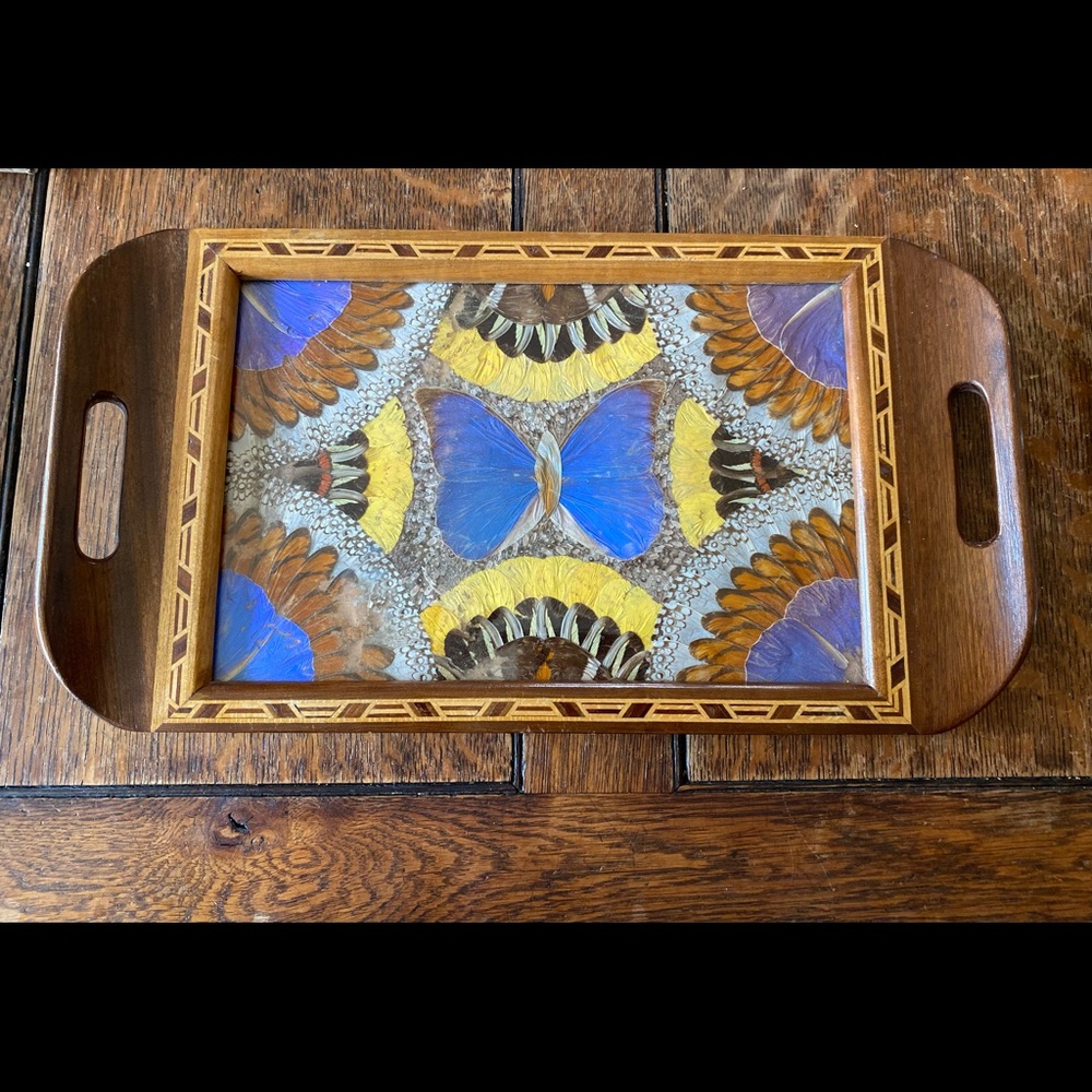 Vintage Butterfly Wings Mosaic Inlay